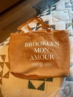 Sezane BROOKLYN MON AMOUR Canvas Tote